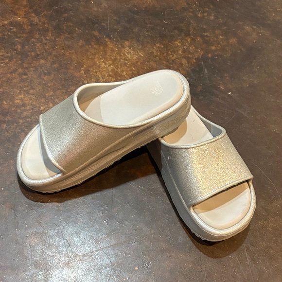 Silver Slide Sandals - Picture 1 of 1